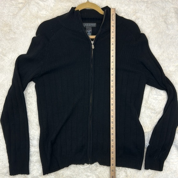 Giasone Merino Wool Men’s Full Zip Black Sweater Size M - Picture 6 of 6